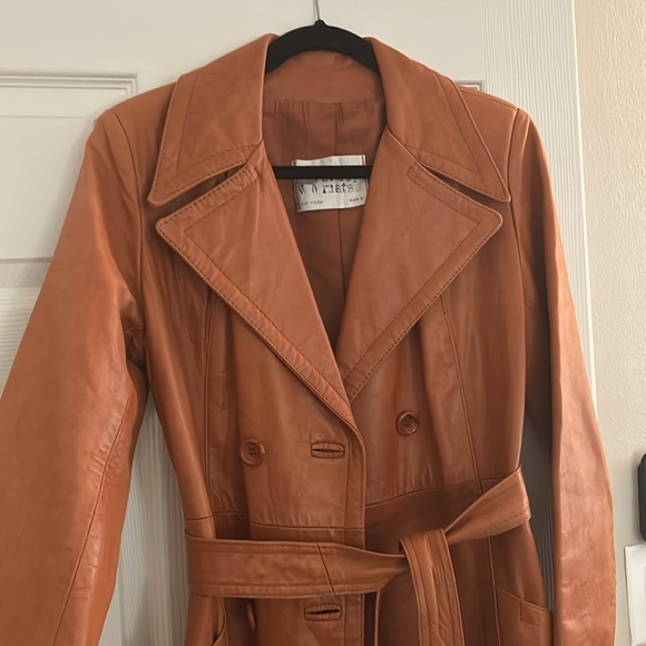 COPY - Vintage leather trench coat. - Picture 4 of 8